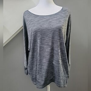 ATHLETA Flow Top Essence Grey Tie Back Women’s Size Med Active Lightweight